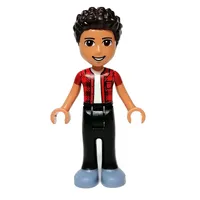 River - Red Jacket, Black Pants, Dark Brown Hair