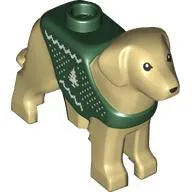 Animal, Dog, Standing with Dark Green Vest, White Christmas Tree print