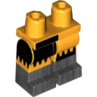 Hips with Bright Light Orange Legs and Pearl Titanium Boots Pattern with Black Zig-zag Panels Print