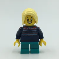 Kid - Dark Blue Torso, Dark Turquoise Legs, Bright Light Yellow Hair