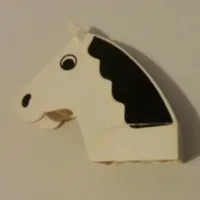 Animal Body Part, Horse Head 2 x 6 x 4 1/2 with Black Mane Print