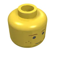 Minifig Head Anakin Skywalker / Soccer Player, Freckles and Thin Brown Eyebrows Print [Blocked Open Stud]