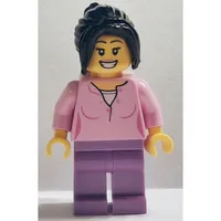 Singer, Bright Pink Torso, Medium Lavender Legs, Black Hair