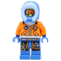 Arctic Explorer, Hood, Printed Orange Goggles