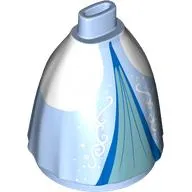 Minidoll Skirt Full with No Hips or Feet with White Sides, Decorations, Blue Trim, Dark Turquoise Under Dress print