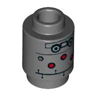 Brick Round 1 x 1 Open Stud with Droid Print