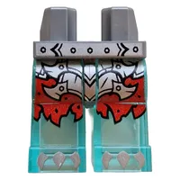 Hips and Trans-Light Blue Legs with Silver Armor, Red Tattered Skirt print