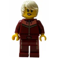 Skier, Dark Red Suit, Tan Hair