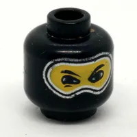 Minifig Head, Balaclava with Silver Trim, Nose Hump, Eye Whites Print [Blocked Open Stud]