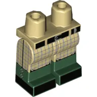 Hips with Tan Legs and Dark Green Boots Pattern with Black Belt, Gray Plaid, Black Toes Print