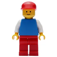 Man, Blue Torso, Red Legs, Red Cap (3626b Head)