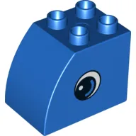 Duplo Brick 2 x 3 x 2 with Curved Top and Eye Print with Color Detail in Eye on Both Sides