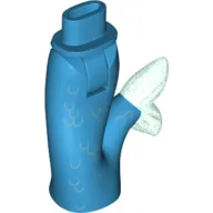 Minidoll Hips and Fishtail (Mermaid) with Opal Trans-Light Blue Tail Fin and Scales Print