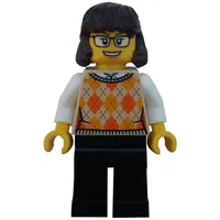 Tan Torso, Sweater, Black Legs, Reddish Brown Hair