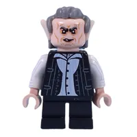 Griphook - Dark Bluish Grey Hair, Black Torso, White Arms, Black Legs