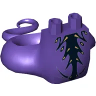 Lower Body with Tail, Black and Gold Scales Print