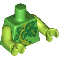 Torso Plant Vines with Thorns and Green and Lime Leaves Print, Lime Arms and Hands