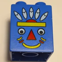 Duplo Brick 2 x 2 x 2 with Indian Totem Pole Print