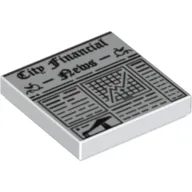 Tile 2 x 2 with Newspaper 'City Financial News' Print
