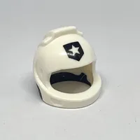 Helmet, Space with Black Neck Pattern and Police Badge Star Print