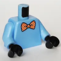 Torso Coral Bow Tie Print, Medium Blue Arms, Black Hands