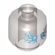 Minifig Head Shadow Walker, Medium Azure and White Lightning and Eyes Print