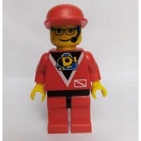 Marine Explorer, Red Shirt with Divers Logo, Red Legs, Red Cap, Glasses and Headset
