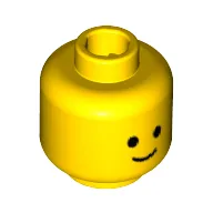 Minifig Head Standard Grin Print [Hollow Stud]