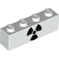 Brick 1 x 4 with Nuclear Radiation Logo