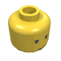 Minifig Head Luke Skywalker, Small Black Eyebrows and Chin Dimple Print [Blocked Open Stud]