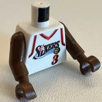 Torso Basketball Jersey, Philadelphia 76ers '3' Print, Long One Piece Arms Brown (NBA)