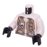 Torso Spacesuit with '7401' Print, White Arms, Black Hands