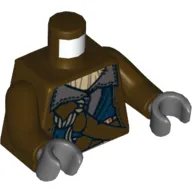 Torso Stitched Jacket over Dark Bluish Gray Shirt, Dark Brown Arms, Dark Bluish Gray Hands