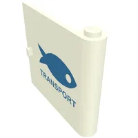 Door 1 x 5 x 4 Right with Blue Fish & TRANSPORT Print