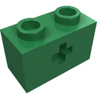 Technic Brick 1 x 2 with Axle Hole Type 1 [+ Opening] and Bottom Ridges