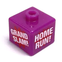 Pen Bead, Square with 'GRAND SLAM', 'HOME RUN' Print