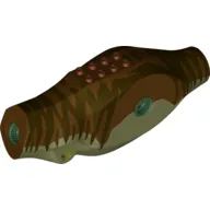 Animal Body Part, Dinosaur, Tyrannosaurus Rex Body with Olive Green Belly and Dark Brown Stripes Print