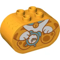 Duplo Sound Brick 2 x 4 x 2 Rounded Ends with Tiger Body Holding Clock Print