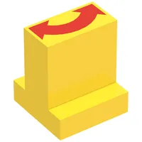 Duplo Brick 2 x 2 x 2 with 1 x 2 Center with Double Sided Arrow Print (Train Track Switching Control)