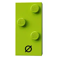Braille Brick 2 x 4 with 3 Studs ⠪ and 'Ø' print
