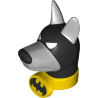 Animal Body Part, Dog Head with Collar with Batman print