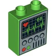 Duplo Brick 1 x 2 x 2 with Heart Monitor (EKG) Print