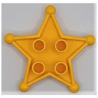 Duplo Sheriff Star with 2 x 2 Studs on Front, and Clip on Back (For Humans)