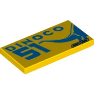 Tile 2 x 4 with Dinoco 51 Print