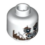 Minifig Head Hector Barbossa, Ragged Brown Beard, Clenched Teeth Print [Blocked Open Stud]