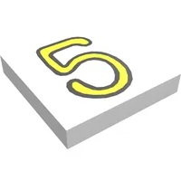 Tile 2 x 2 with Number 5 Fabuland Print