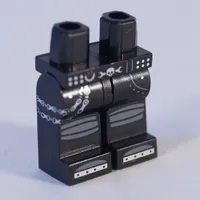 Hips and Black Legs with Skull Belt Print