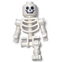 Skeleton, Standard Face, Bent Arms, Vertical Hand Clips, 78132 Torso, Missing Right Leg
