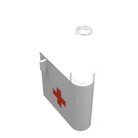 Door 1 x 3 x 4 Right with Window and Red Cross Print, Lower [338 / 373-2]