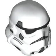 Helmet Stormtrooper Dual Molded, Dark Bluish Gray and White Markings, Black Squares on Back Print